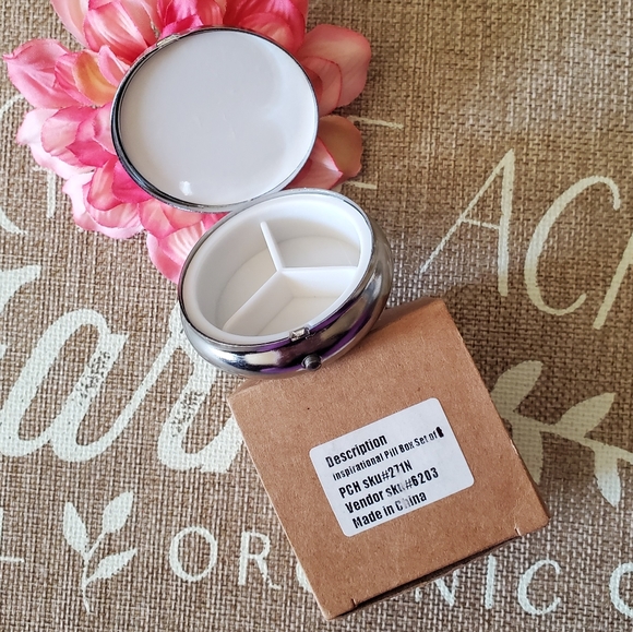 Inspirational Travel Metal Divided Heart Pill Box - Picture 10 of 10